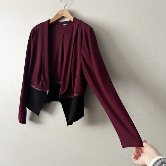 Torrid Zip Convertible Ponte Knit Open Front Cropped Jacket Women's Plus Size 2X - Picture 2 of 9
